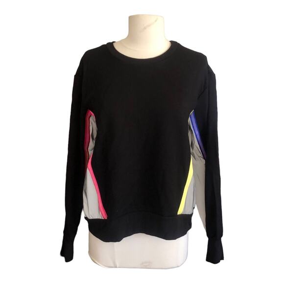 Terez Women’s Made In USA Glow Gear Reflective Neon Sweatshirt Multicolor - Picture 2 of 15